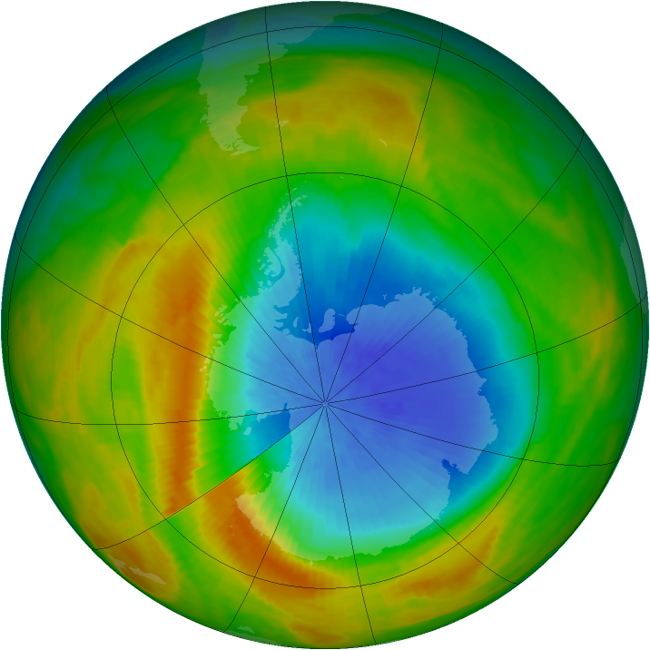 Antarctic ozone map for 26 October 1982